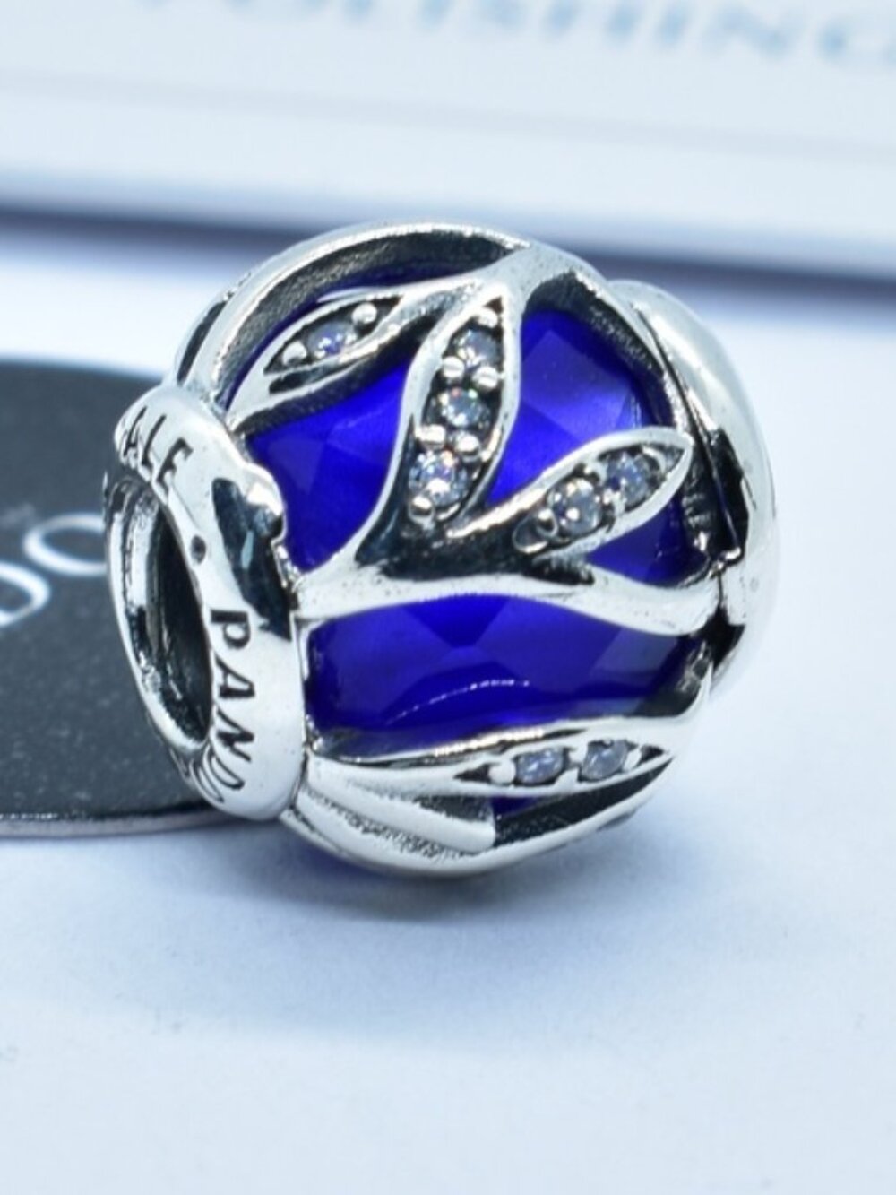 Pandora Blue Sparkling Silver Charm 925 Ale